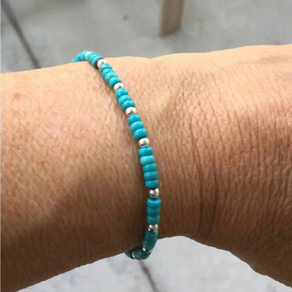 Turquoise Bracelet, Nacozari Turquoise,Handmade Bracelet,Unisex Bracelet,Mens - Picture 2 of 4